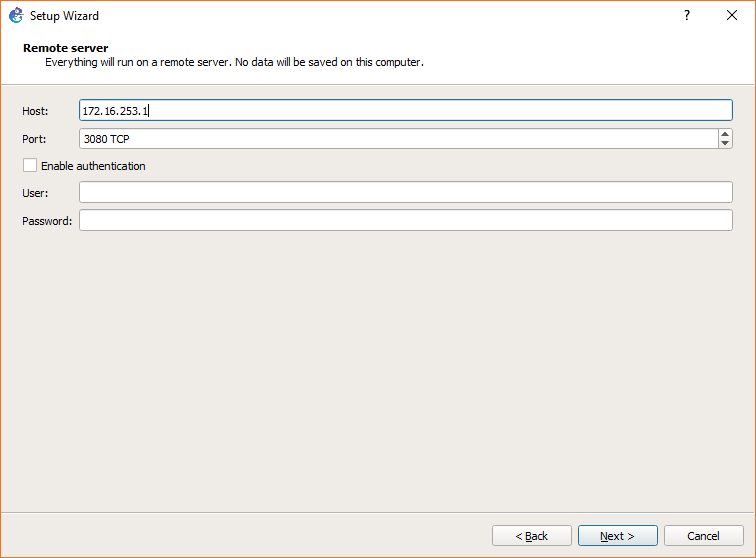 Remote server settings